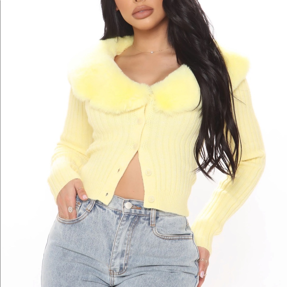 Fur Collar Cardigan
